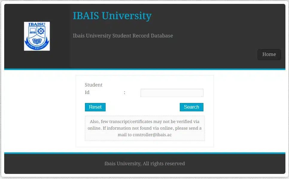 ibais university certificate verification